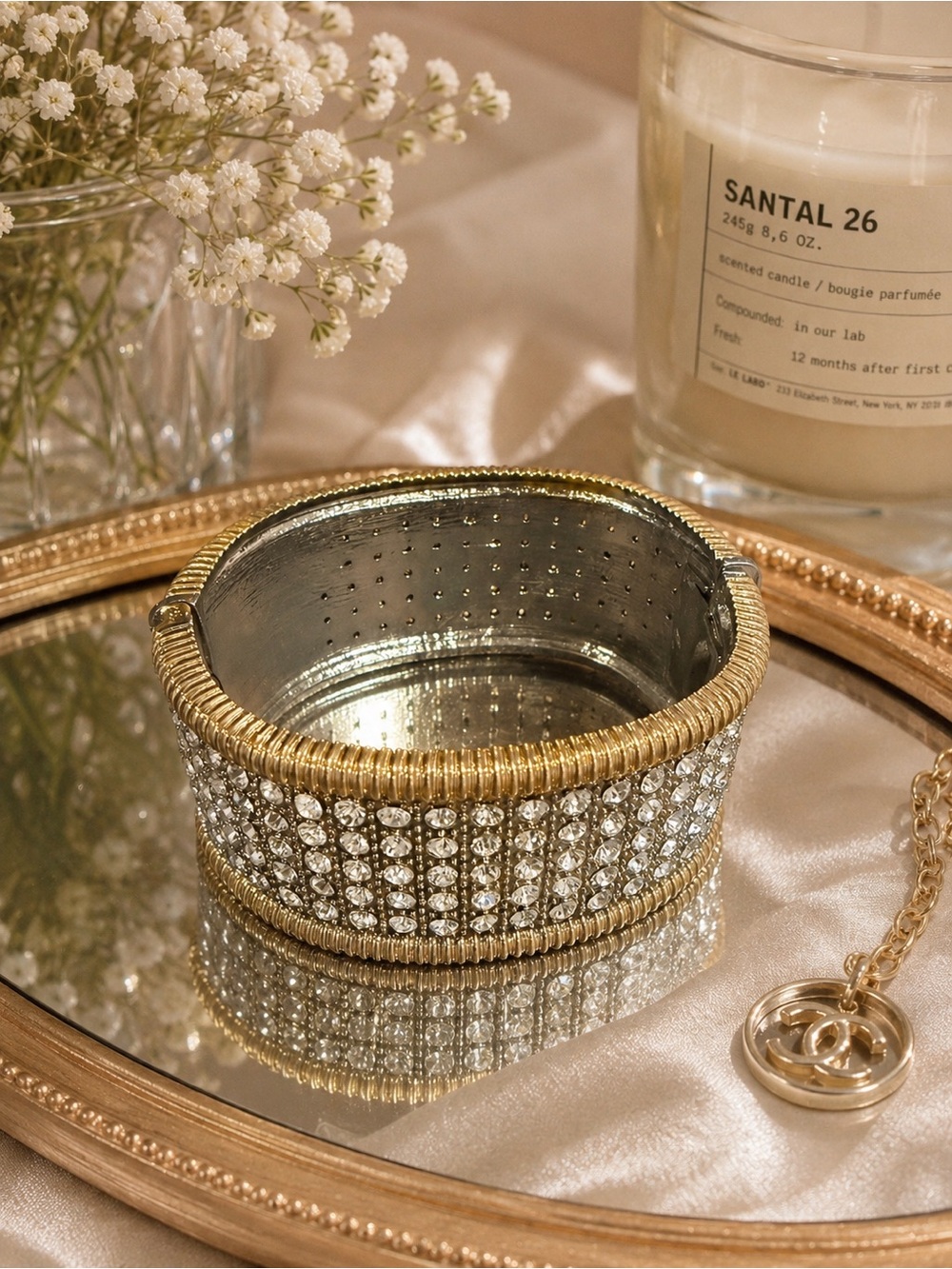 Cara New York $120 Vintage Gold CZ  sparkly bangle Bracelet Women's Jewelry gift